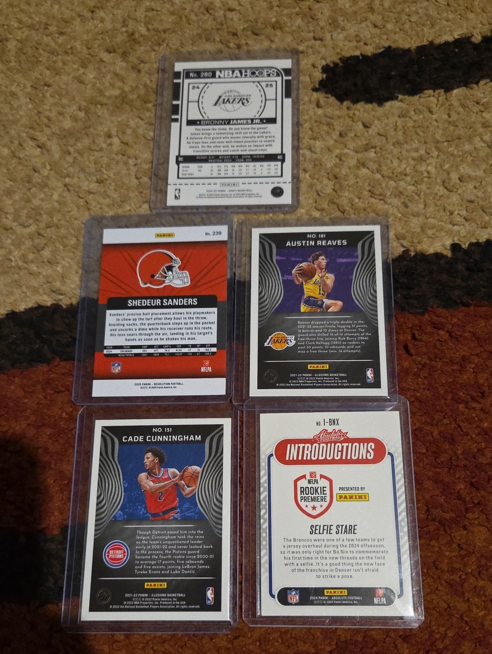 Rookie Card NBA And NFL Card Lot Lakers, Broncos, Browns, And Pistions - Picture 2 of 7